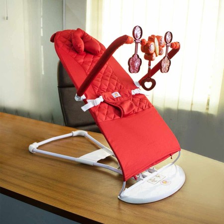 প্রিমিয়াম মিউজিক্যাল বেবি বাউন্সার চেয়ার – হালকা, পোর্টেবল ও নরম ফ্যাব্রিক, ভাইব্রেশন ও মিউজিক সহ